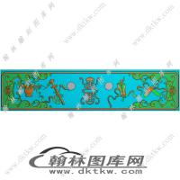 现代床抽屉明八宝精雕图（EDG-083）