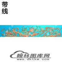 百鸟罗汉床靠背精雕图（EDG-112）