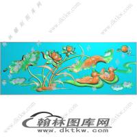 草荷床头背板精雕图（EDG-121）