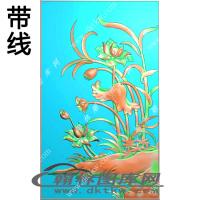 床荷花精雕图（EDG-129）