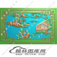 山水床精雕图（EDG-123）