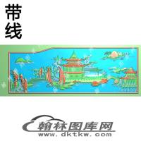 山水靠背边板精雕图（EDG-208）
