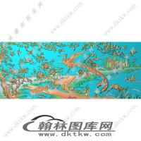 樟木箱百鸟朝凤精雕图（EDG-248）