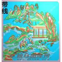 百子（未开脸）顶箱柜上门板精雕图（EDG-367）