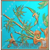 君子竹花小板精雕图（EDG-460）