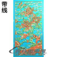 牡丹花鸟拉空精雕图（EDG-470）