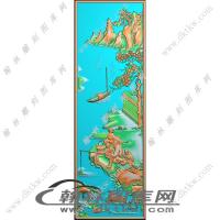 书柜金典4山水人物钓鱼精雕图（EDG-498）