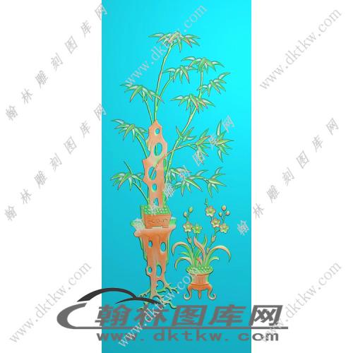 竹花瓶精雕图（EDG-550）