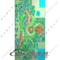 清式龙短沙发背板好精雕图（EDG-706）
