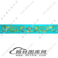 洋花宝座靠背板牙料精雕图（EDG-985）