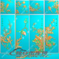 檀雕花鸟顶箱柜精雕图（EDG-1148）