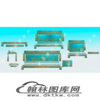 荷花沙发精雕图（EDG-1287）