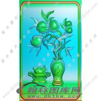 仙桃花瓶下幅精雕图（EDG-599）
