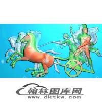 四马齐驱精雕图（XJD-689）
