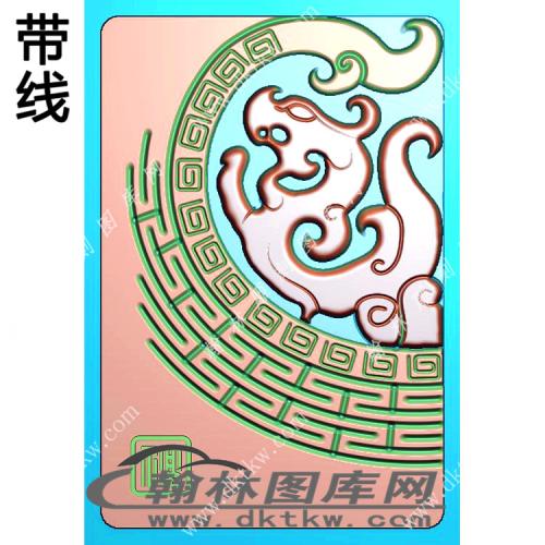 46牌仿古龙带线精雕图（XJD-045）