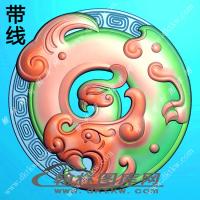仿古龙凤牌带线精雕图（XJD-086）