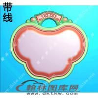 仿古牌头心形框带线精雕图（XJD-105）