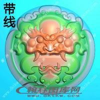 仿古兽头圆精雕图（XJD-160）