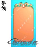仿古双兽牌头框带线精雕图（XJD-168）