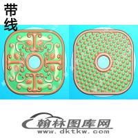 仿古四兽面正反带线精雕图（XJD-169）