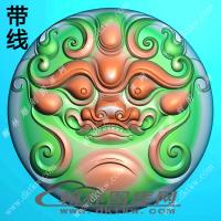 仿古圆形兽面带线精雕图（XJD-175）