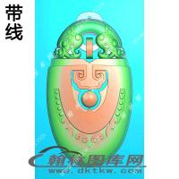 仿古镂空草龙带线精雕图（XJD-097）