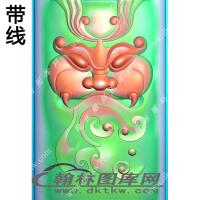 兽头带线精雕图（XJD-214）
