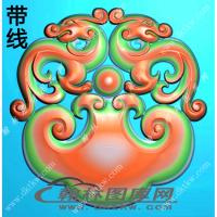 双龙镂空璧带线精雕图（XJD-220）