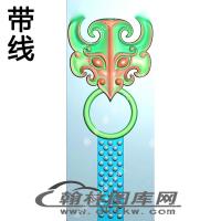 玉雕仿古兽面玉璧精雕图（XJD-229）