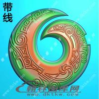 圆仿古纹带线精雕图（XJD-238）