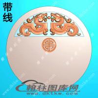 圆仿古龙草龙带线精雕图（XJD-239）