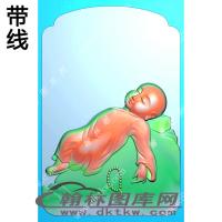 自在小和尚挂件精雕图（XJD-281）