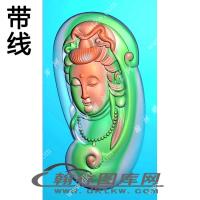半身观音挂件精雕图（XJD-308）