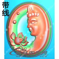 半身观音挂件精雕图（XJD-310）