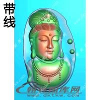 半身观音挂件精雕图（XJD-312）