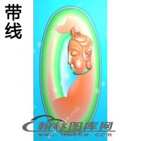 半身观音挂件精雕图（XJD-313）