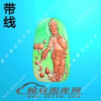 半身观音挂件精雕图（XJD-316）