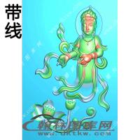 半身观音挂件精雕图（XJD-319）