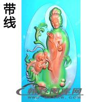 半身观音挂件精雕图（XJD-321）