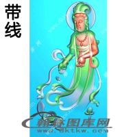 站立观音挂件精雕图（XJD-335）
