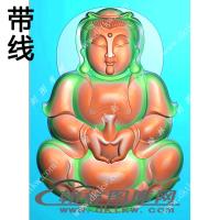 坐莲观音挂件精雕图（XJD-344）