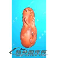 随型鱼激流勇进双鱼无线挂件精雕图（XJD-362）