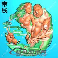 八戒戏嫦娥挂件精雕图（XJD-517）