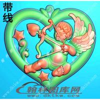 丘比特爱心形挂件精雕图（XJD-537）