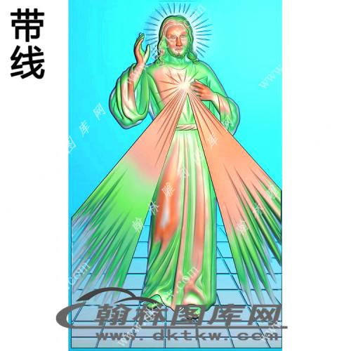 耶稣基督放光芒挂件精雕图（XJD-551）