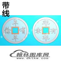 年年有余铜钱双面吉祥传统话语花钱平安扣精雕图（XJD-377）