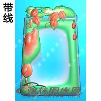 滴水山水拼图底挂件精雕图（XJD-476）