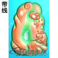 随型底荷花大业有成拼底挂件精雕图（XJD-482）