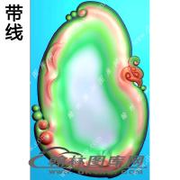 随型牌底挂件精雕图（XJD-485）