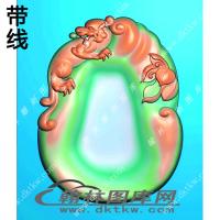 随型牌底挂件精雕图（XJD-492）